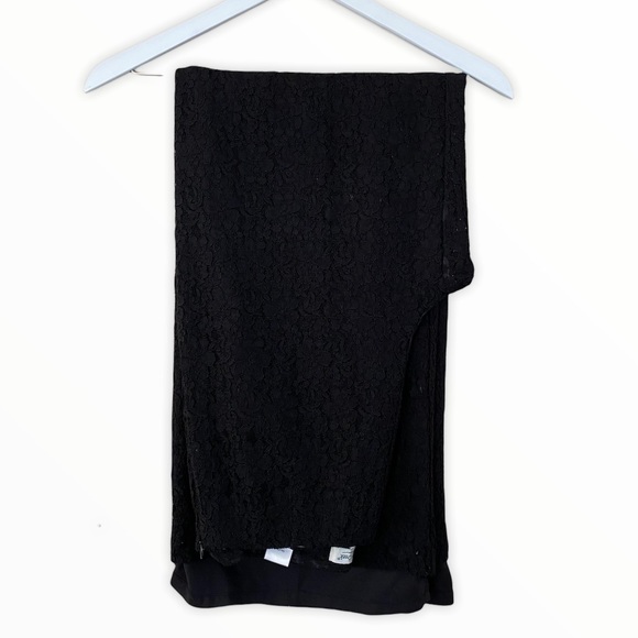 Coldwater Creek Black Floral Lace Overlay Pants Size 8 - Picture 2 of 6